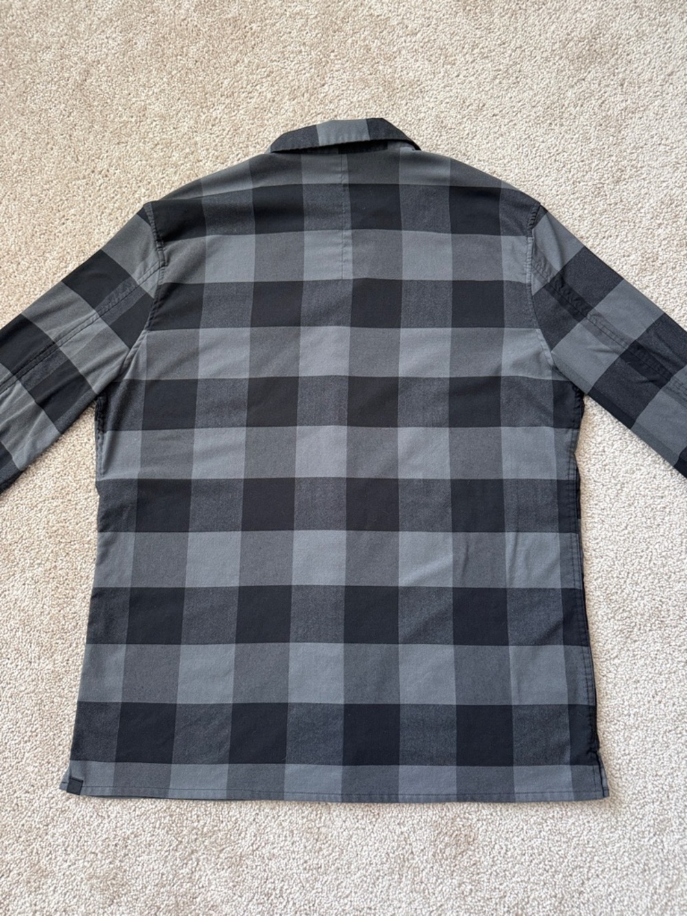 Lululemon Masons Peak Black Grey Flannel Button Up Shirt - Picture 4 of 10